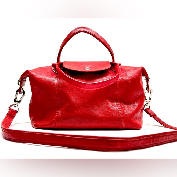 Longchamp Handbags - Longchamp Le Pliage Cuir Leather Shoulder Bag